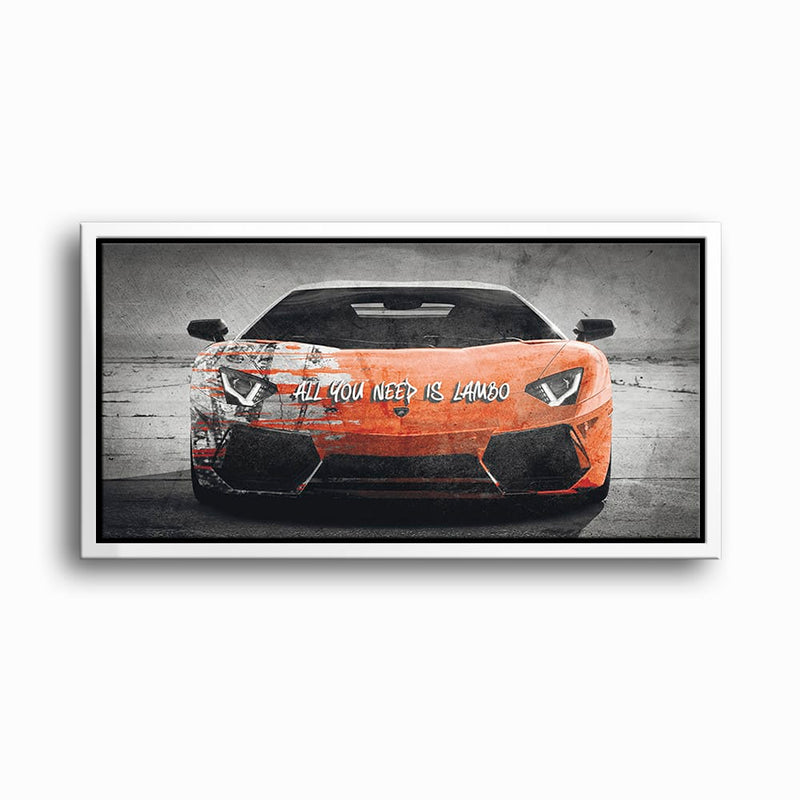 Red Lamborghini Aventador Wall Art  | Graffiti Lambo Canvas Print Cars