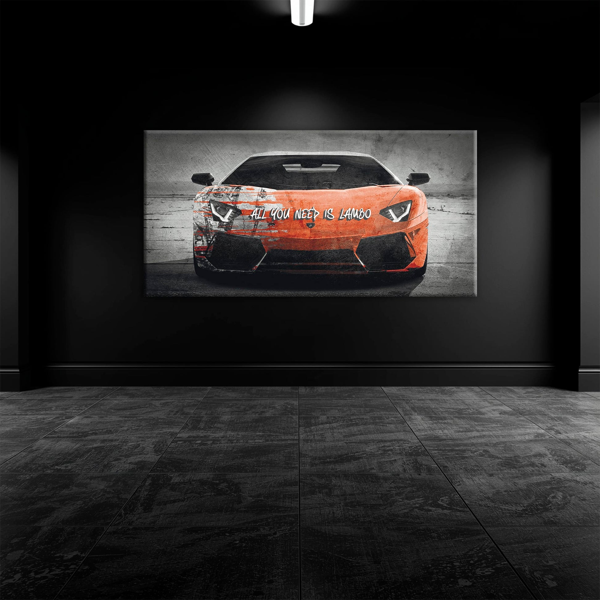 Red Lamborghini Aventador Wall Art  | Graffiti Lambo Canvas Print Cars