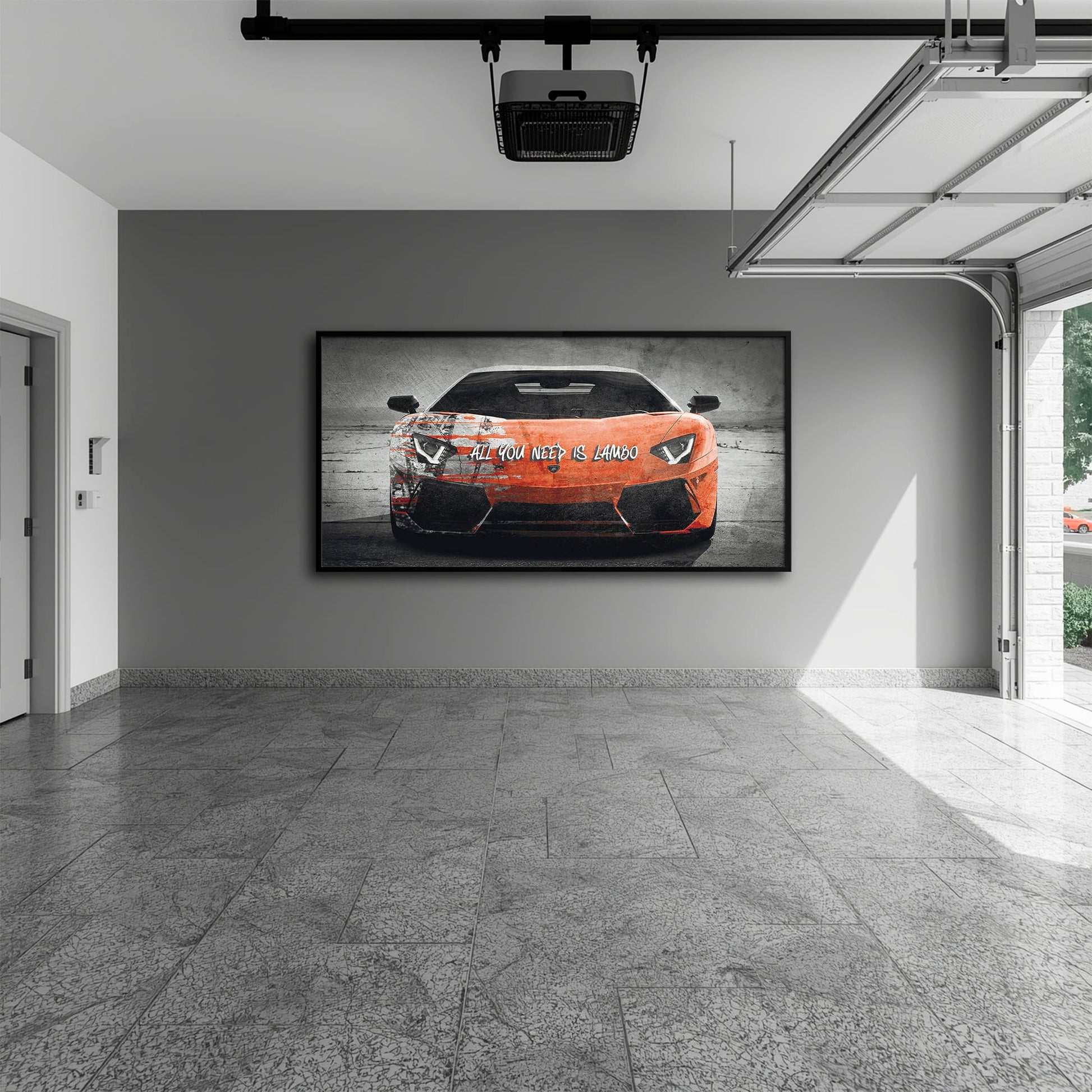 Red Lamborghini Aventador Wall Art  | Graffiti Lambo Canvas Print Cars