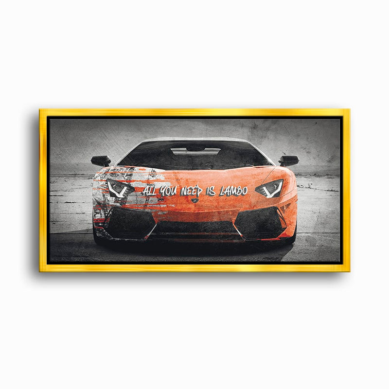 Red Lamborghini Aventador Wall Art  | Graffiti Lambo Canvas Print Cars