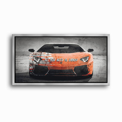Red Lamborghini Aventador Wall Art  | Graffiti Lambo Canvas Print Cars