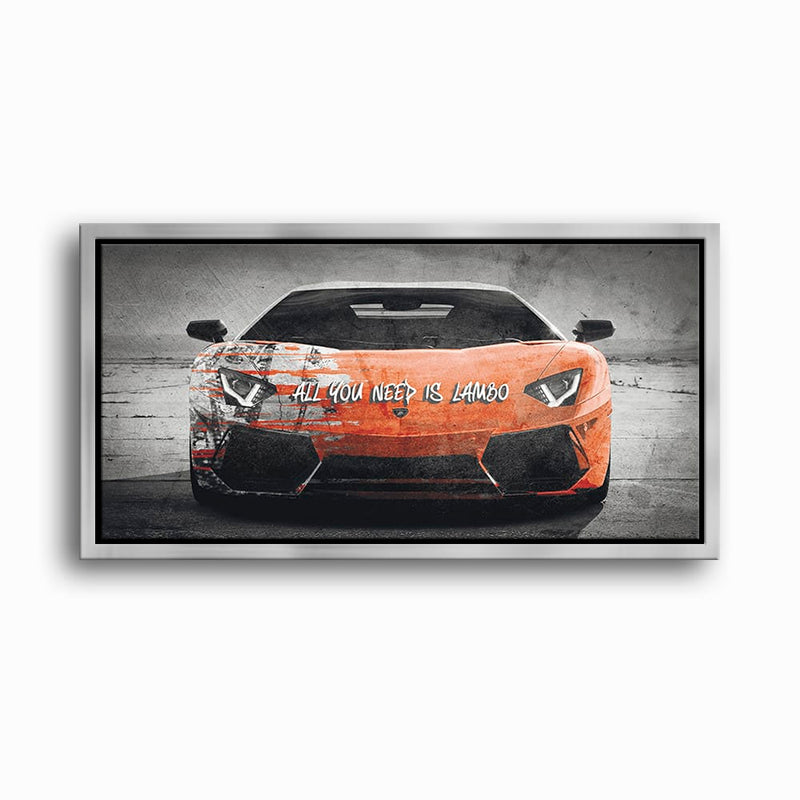 Red Lamborghini Aventador Wall Art  | Graffiti Lambo Canvas Print Cars