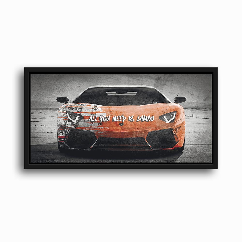 Red Lamborghini Aventador Wall Art  | Graffiti Lambo Canvas Print Cars