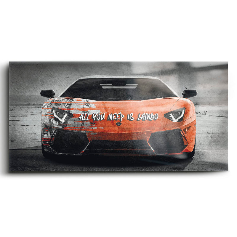 Red Lamborghini Aventador Wall Art  | Graffiti Lambo Canvas Print Cars