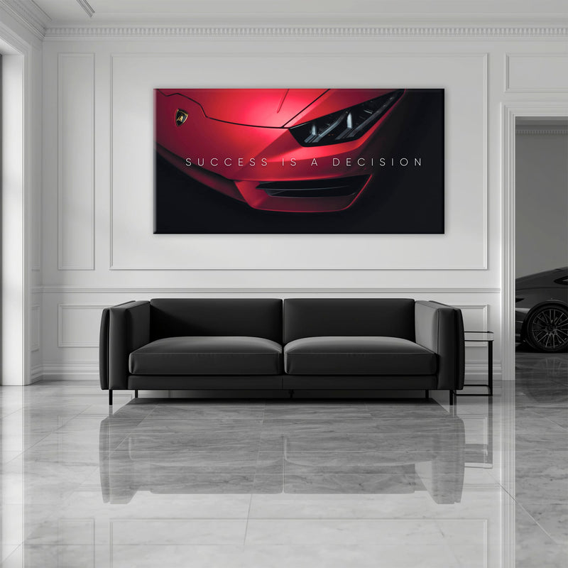 Lamborghini Red Wall Art | Automotive Decor |Motivational Canvas Print Cars