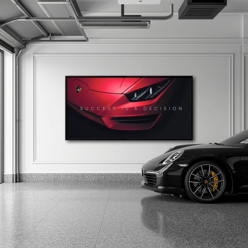 Lamborghini Red Wall Art | Automotive Decor |Motivational Canvas Print Cars