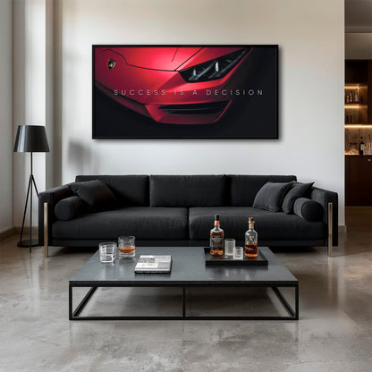 Lamborghini Red Wall Art | Automotive Decor |Motivational Canvas Print Cars
