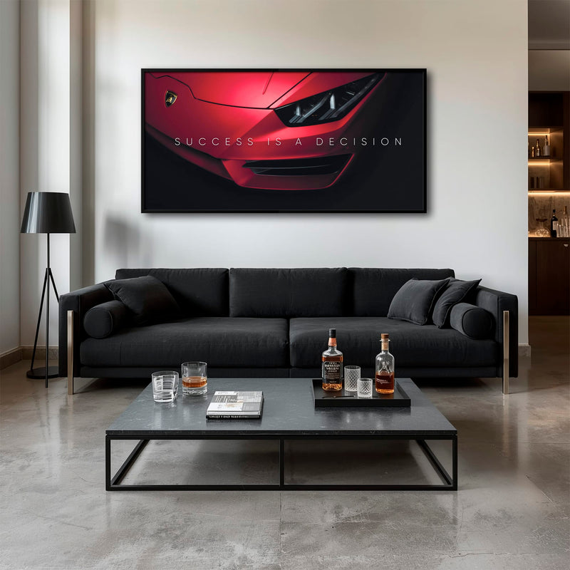 Lamborghini Red Wall Art | Automotive Decor |Motivational Canvas Print Cars