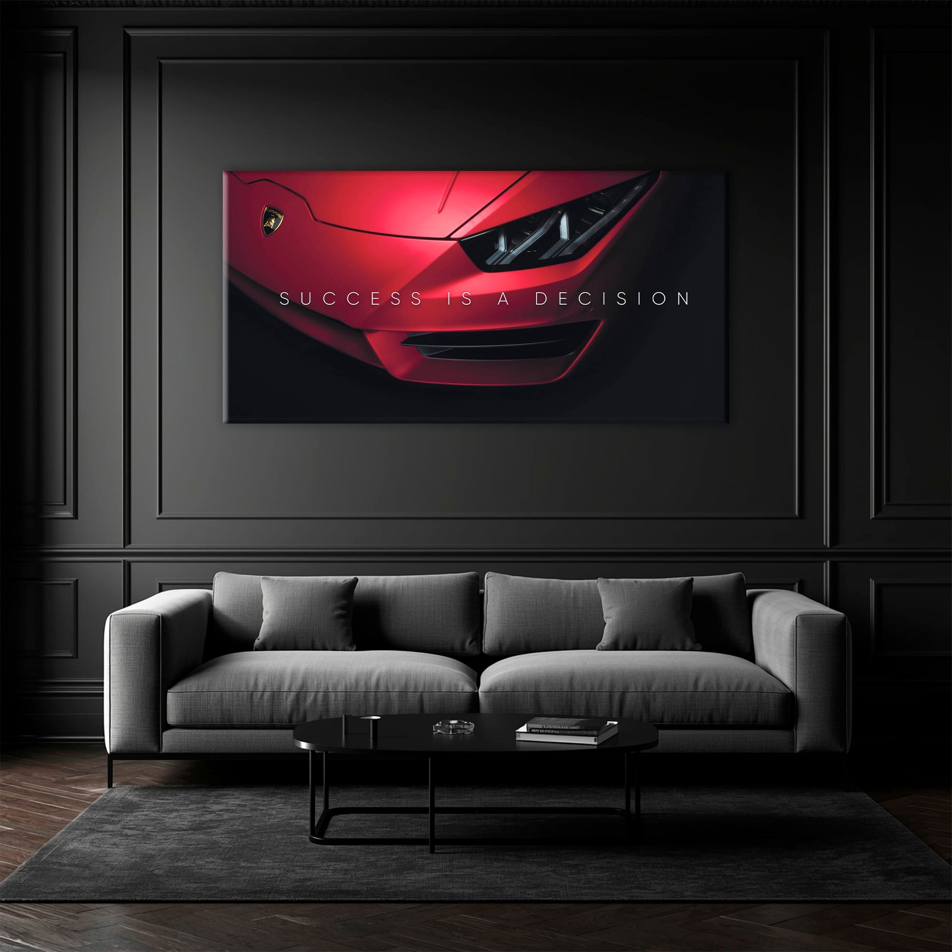 Lamborghini Red Wall Art | Automotive Decor |Motivational Canvas Print Cars