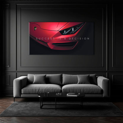 Lamborghini Red Wall Art | Automotive Decor |Motivational Canvas Print Cars