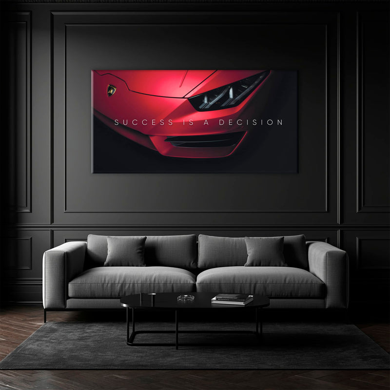 Lamborghini Red Wall Art | Automotive Decor |Motivational Canvas Print Cars