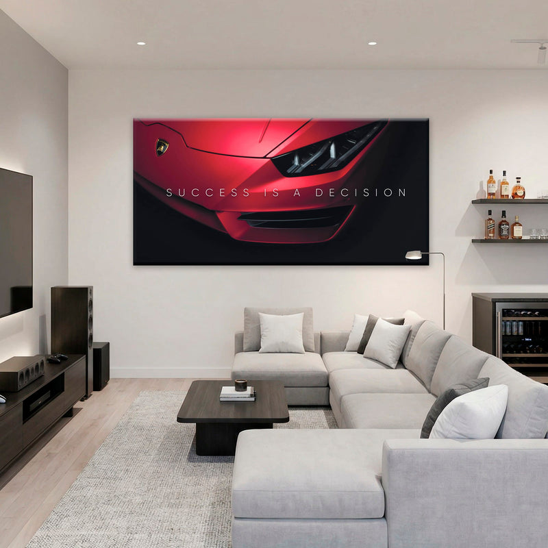 Lamborghini Red Wall Art | Automotive Decor |Motivational Canvas Print Cars