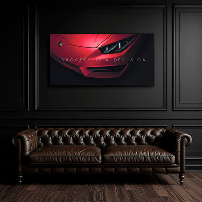 Lamborghini Red Wall Art | Automotive Decor |Motivational Canvas Print Cars