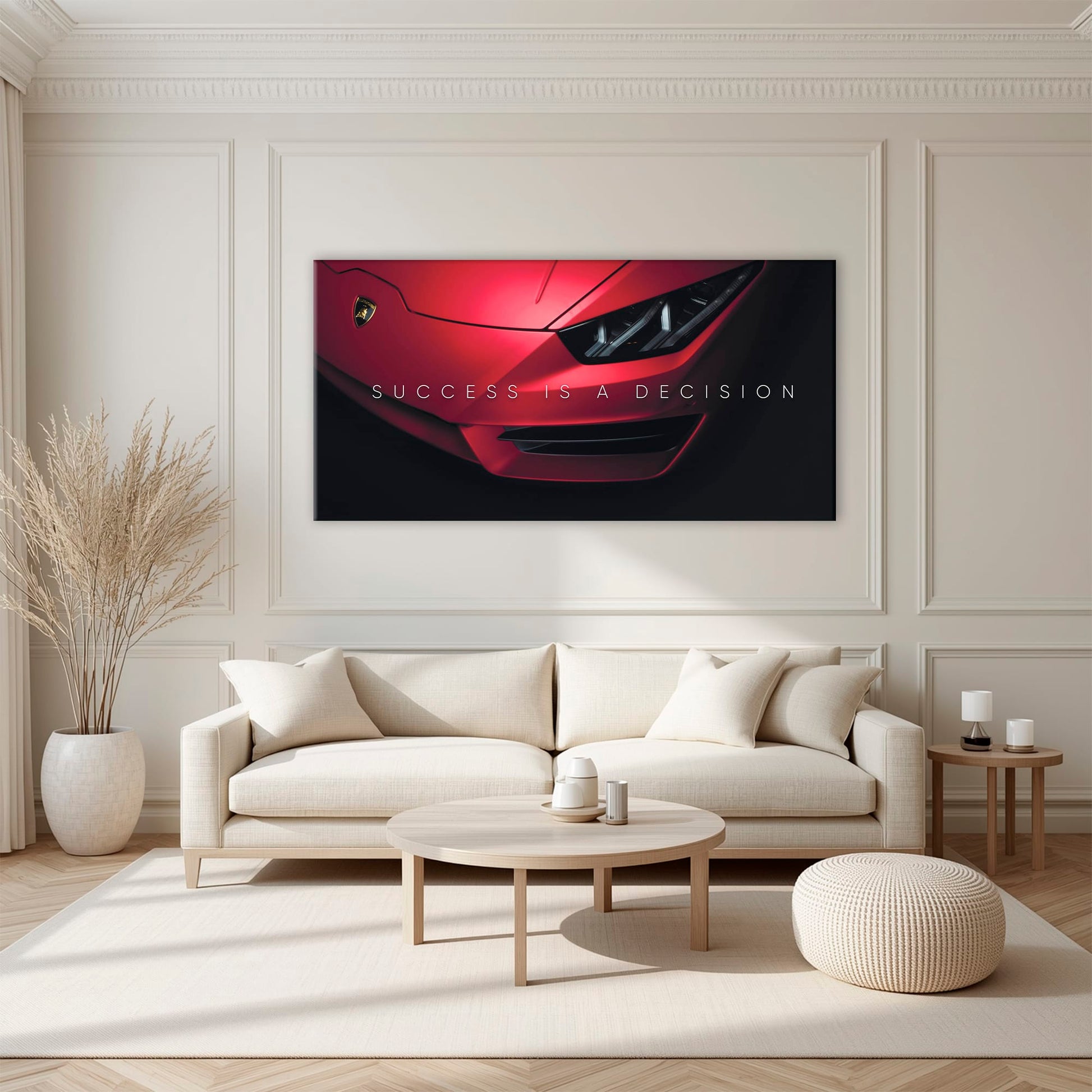 Lamborghini Red Wall Art | Automotive Decor |Motivational Canvas Print Cars