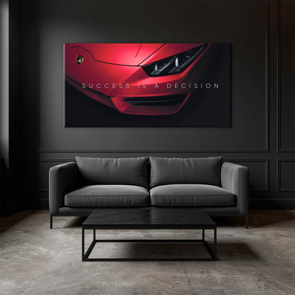 Lamborghini Red Wall Art | Automotive Decor |Motivational Canvas Print Cars