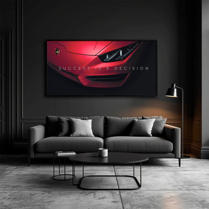 Lamborghini Red Wall Art | Automotive Decor |Motivational Canvas Print Cars