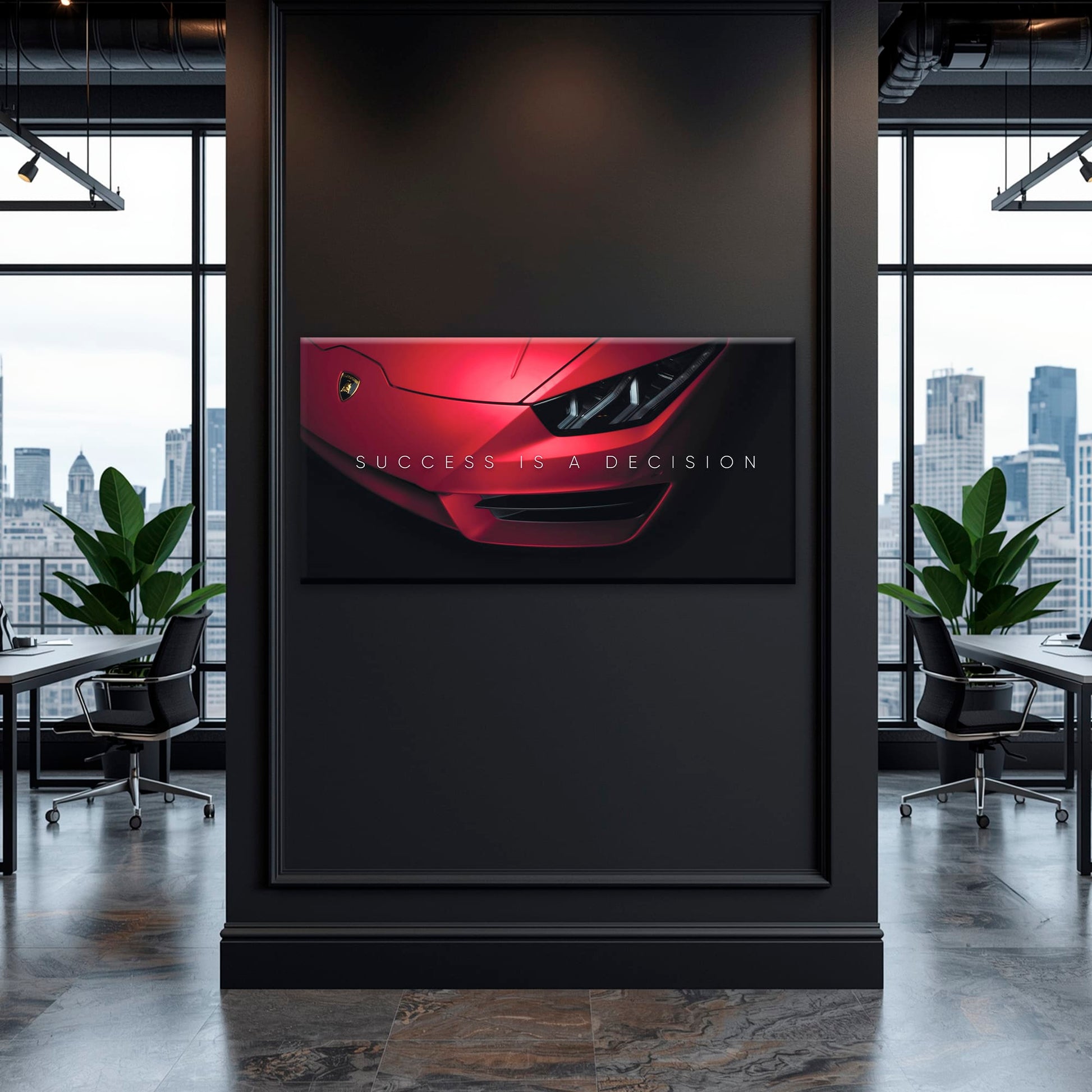 Lamborghini Red Wall Art | Automotive Decor |Motivational Canvas Print Cars
