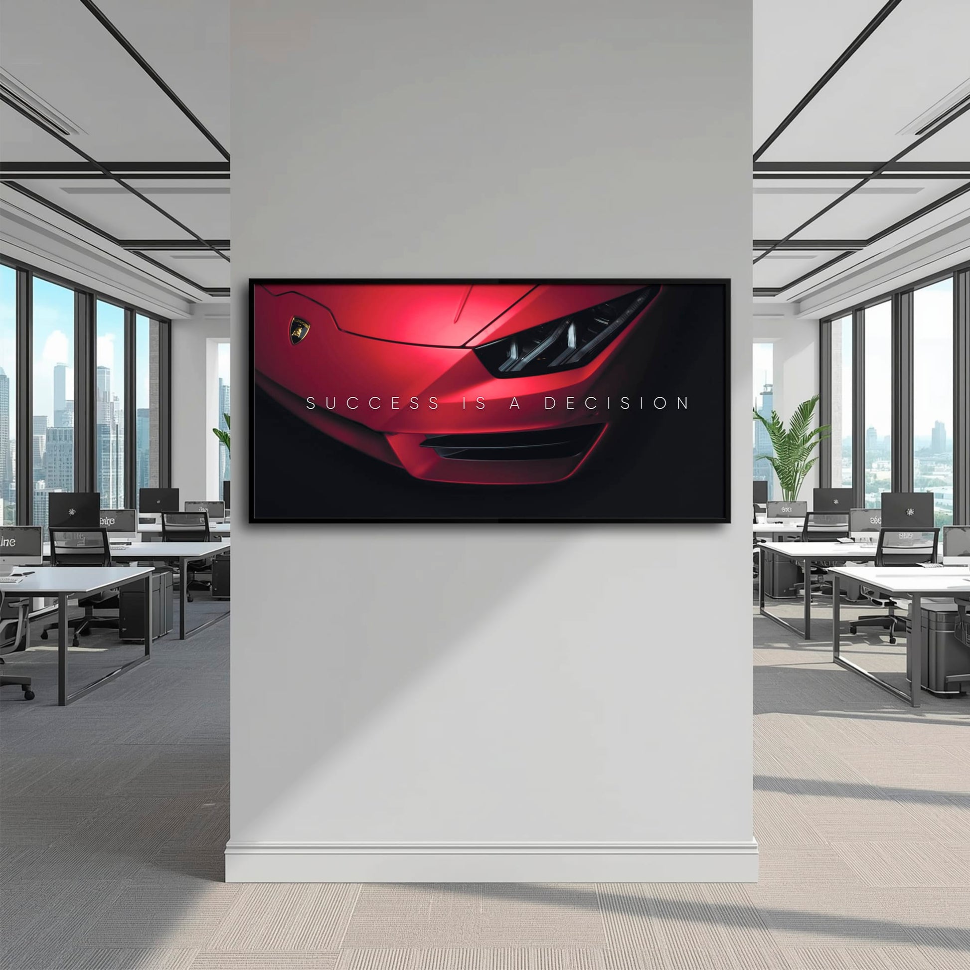 Lamborghini Red Wall Art | Automotive Decor |Motivational Canvas Print Cars