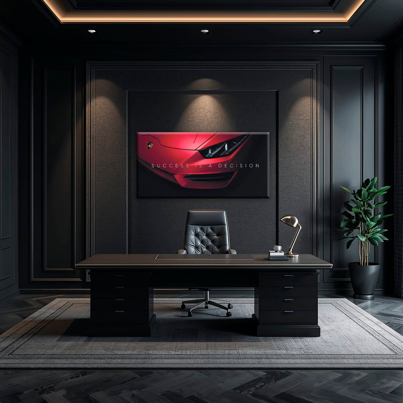 Lamborghini Red Wall Art | Automotive Decor |Motivational Canvas Print Cars