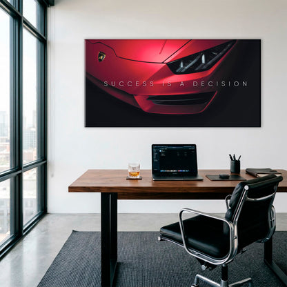 Lamborghini Red Wall Art | Automotive Decor |Motivational Canvas Print Cars