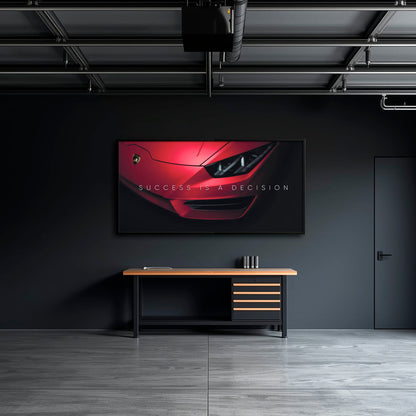 Lamborghini Red Wall Art | Automotive Decor |Motivational Canvas Print Cars