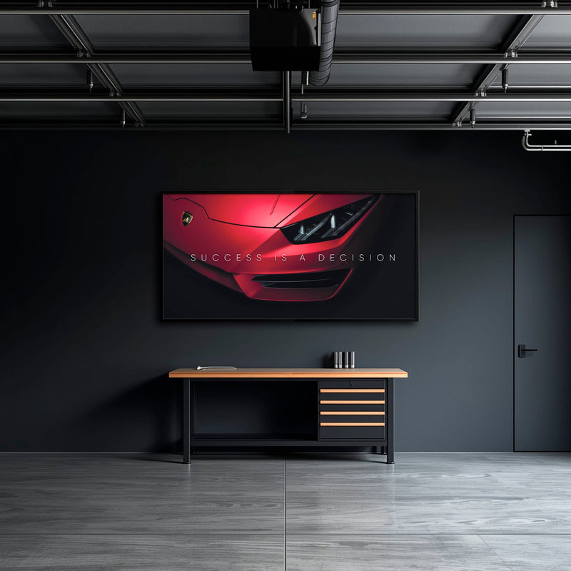 Lamborghini Red Wall Art | Automotive Decor |Motivational Canvas Print Cars