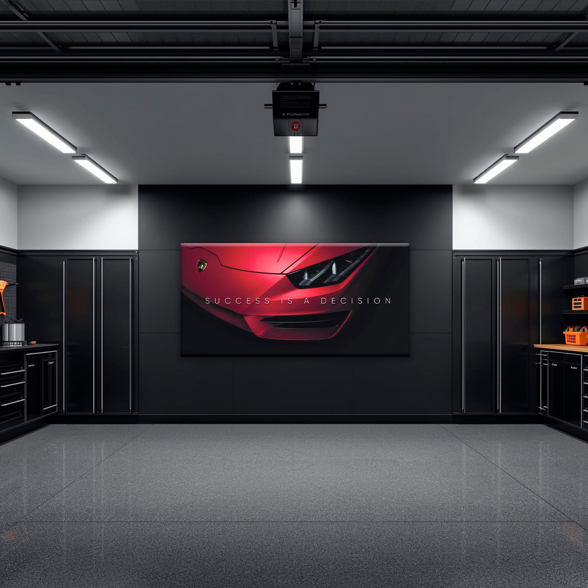 Lamborghini Red Wall Art | Automotive Decor |Motivational Canvas Print Cars