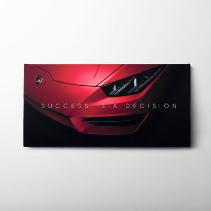 Lamborghini Red Wall Art | Automotive Decor |Motivational Canvas Print Cars