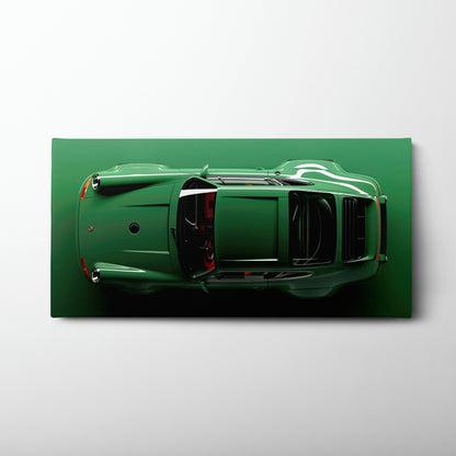 Porsche 911 Emerald Axis Wall Art – Green Sports Car Canvas Print