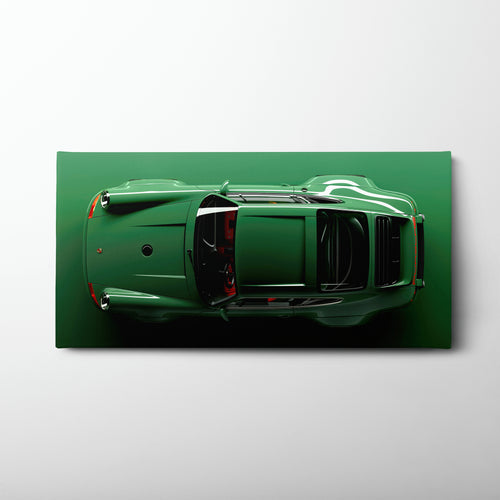 Porsche 911 Emerald Axis Wall Art – Green Sports Car Canvas Print