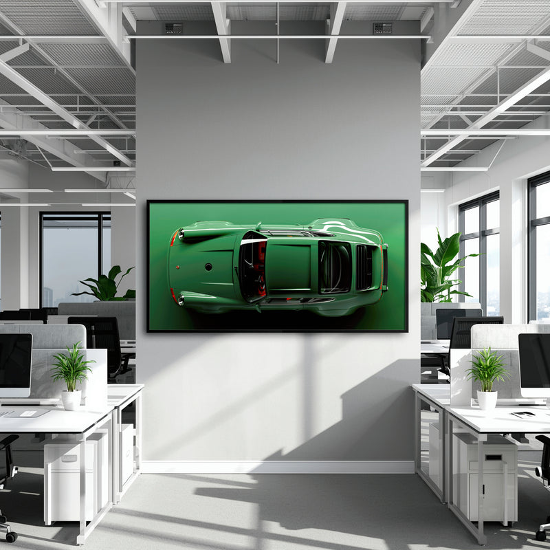 Porsche 911 Emerald Axis Wall Art – Green Sports Car Canvas Print
