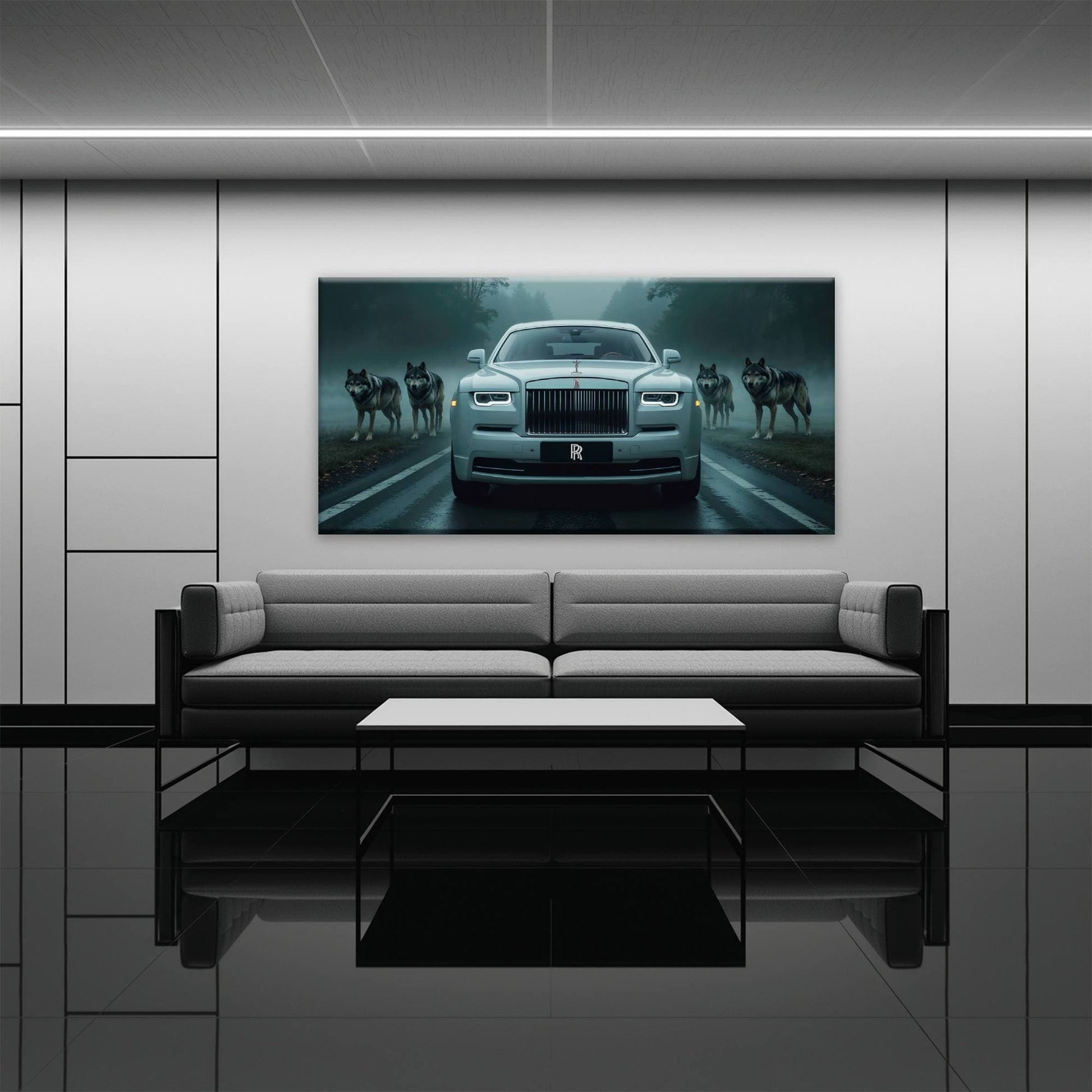 Rolls-Royce Among Wolves - Masculine Canvas Wall Art Cars