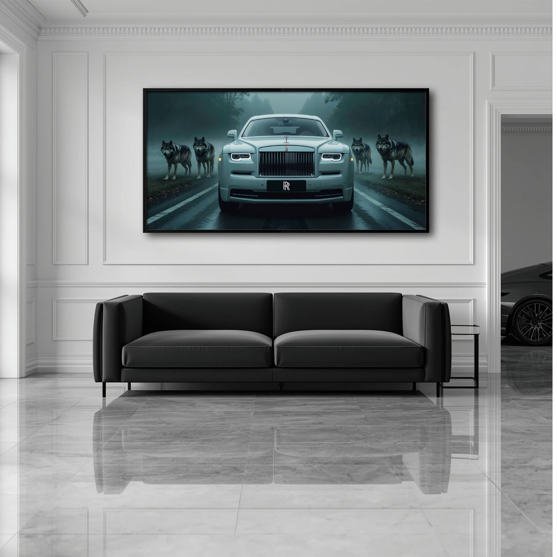 Rolls-Royce Among Wolves - Masculine Canvas Wall Art Cars