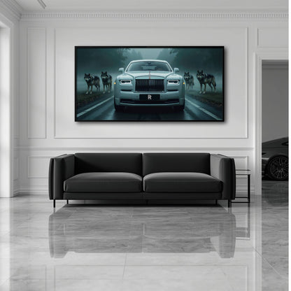 Rolls-Royce Among Wolves - Masculine Canvas Wall Art Cars