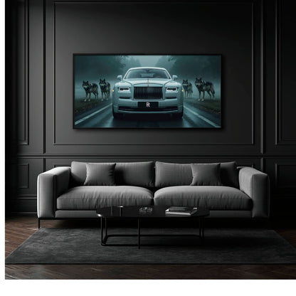 Rolls-Royce Among Wolves - Masculine Canvas Wall Art Cars