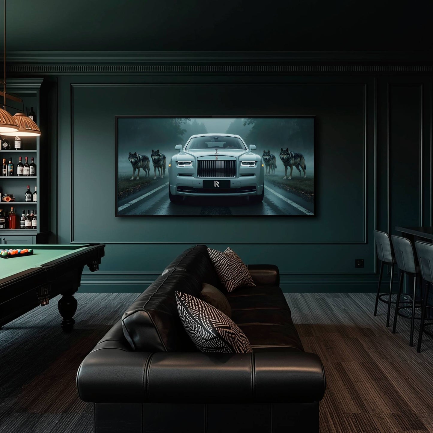 Rolls-Royce Among Wolves - Masculine Canvas Wall Art Cars