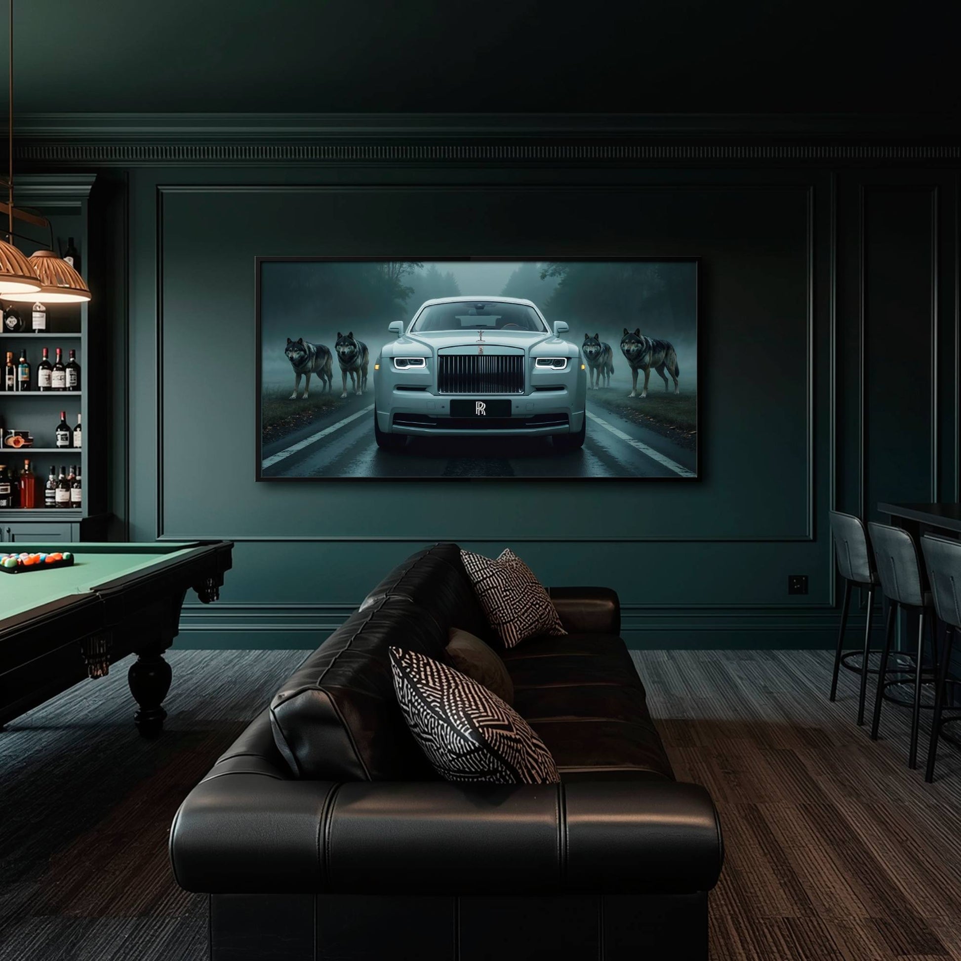 Rolls-Royce Among Wolves - Masculine Canvas Wall Art Cars