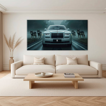 Rolls-Royce Among Wolves - Masculine Canvas Wall Art Cars