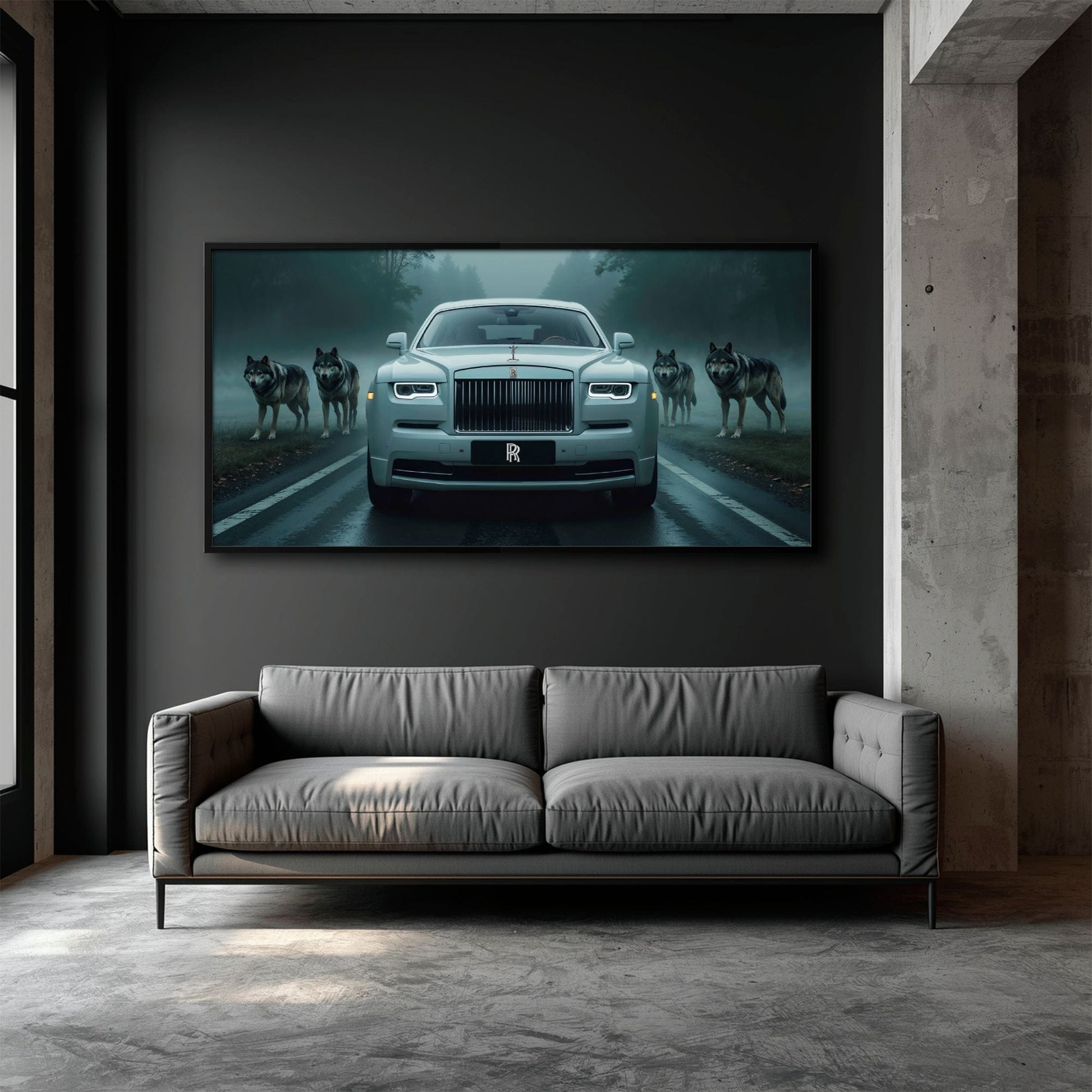 Rolls-Royce Among Wolves - Masculine Canvas Wall Art Cars
