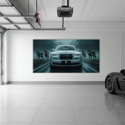 Rolls-Royce Among Wolves - Masculine Canvas Wall Art Cars