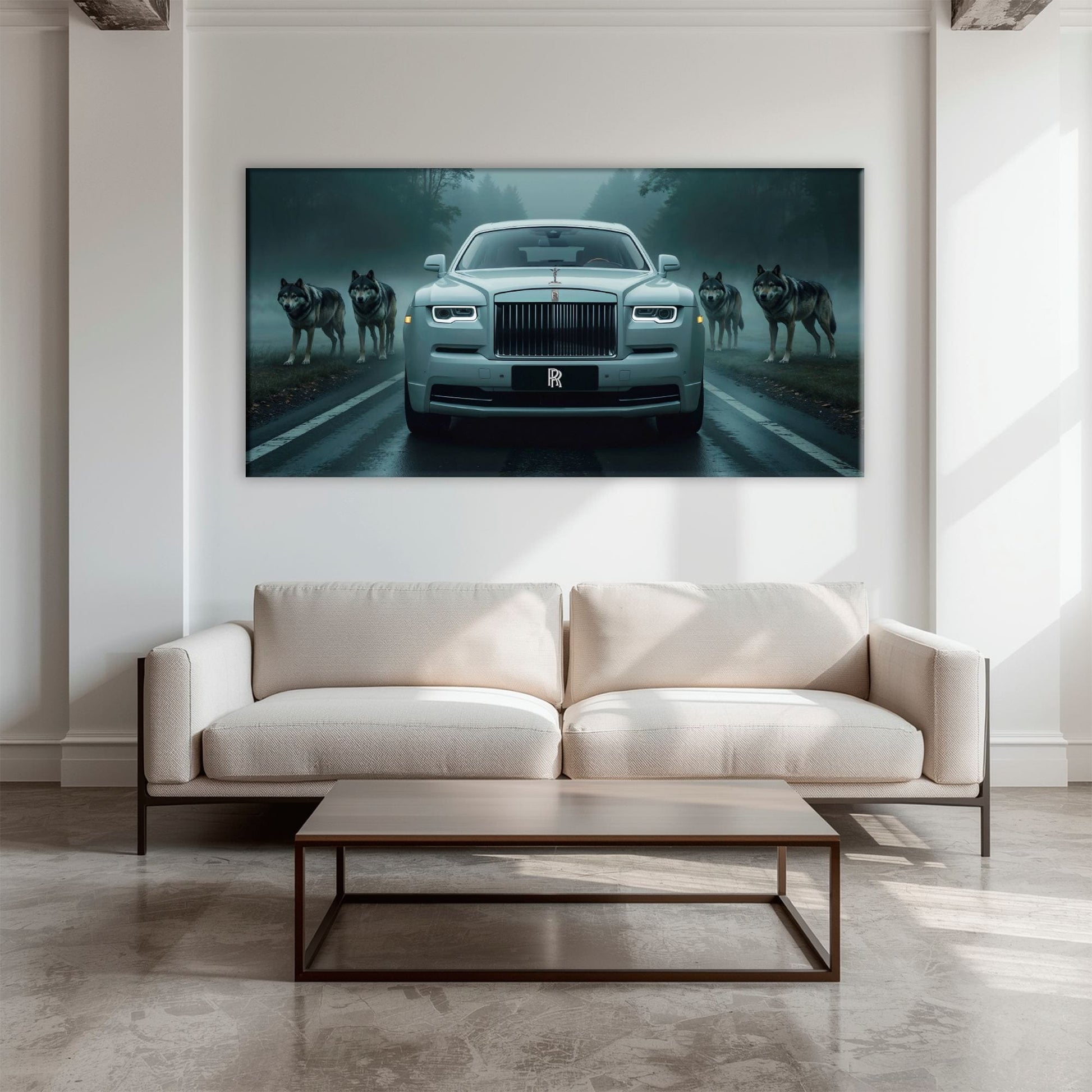 Rolls-Royce Among Wolves - Masculine Canvas Wall Art Cars