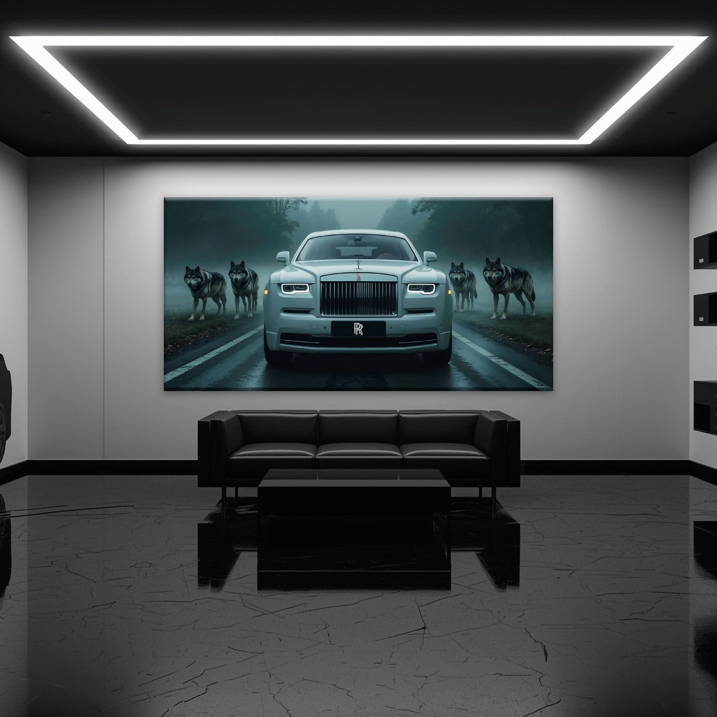 Rolls-Royce Among Wolves - Masculine Canvas Wall Art Cars