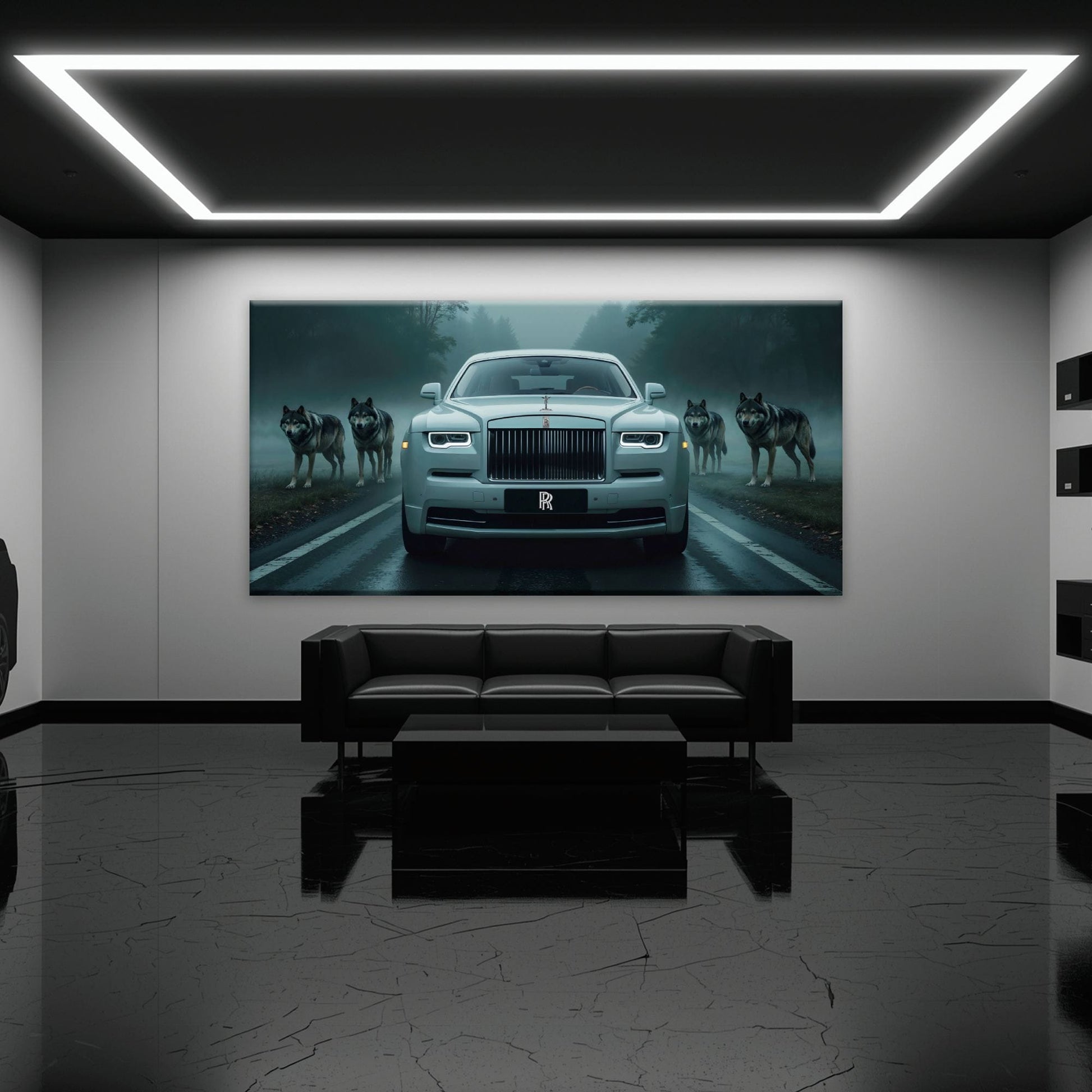 Rolls-Royce Among Wolves - Masculine Canvas Wall Art Cars