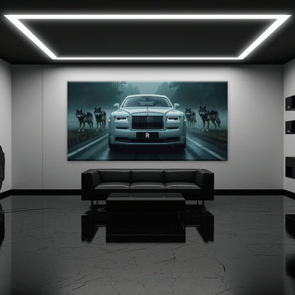 Rolls-Royce Among Wolves - Masculine Canvas Wall Art Cars
