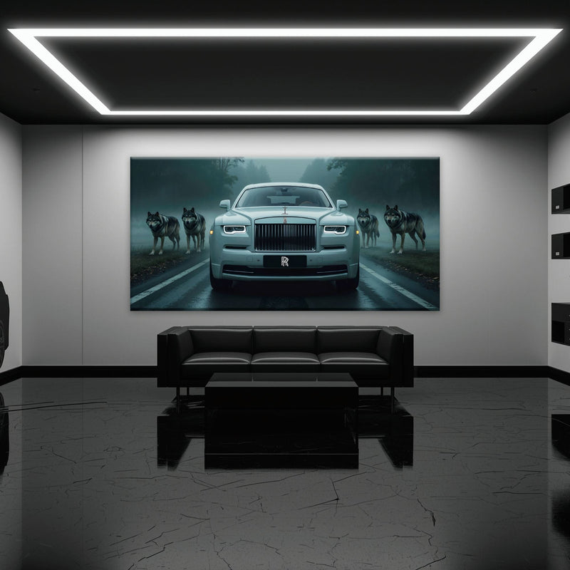 Rolls-Royce Among Wolves - Masculine Canvas Wall Art Cars