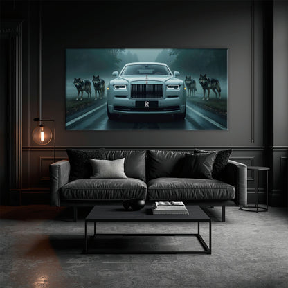 Rolls-Royce Among Wolves - Masculine Canvas Wall Art Cars