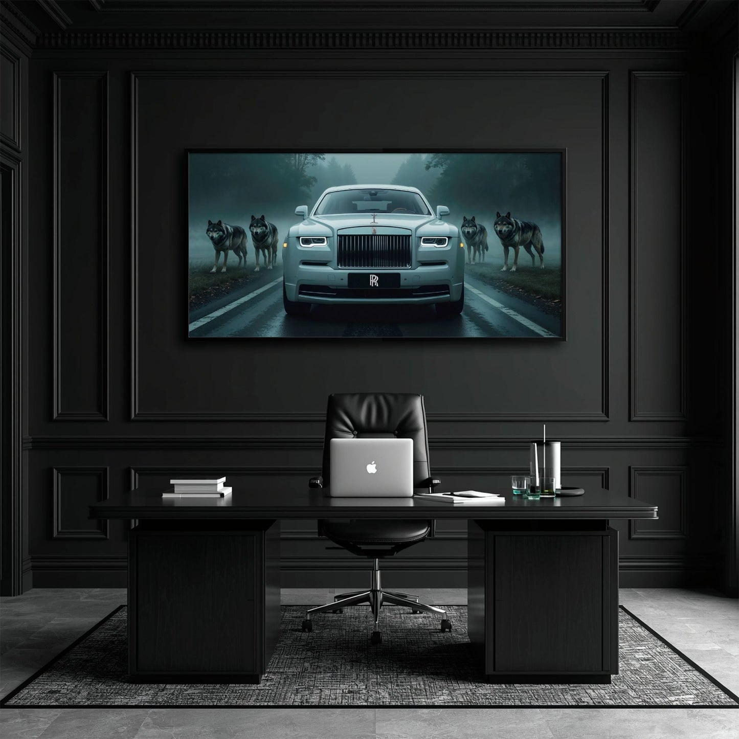 Rolls-Royce Among Wolves - Masculine Canvas Wall Art Cars