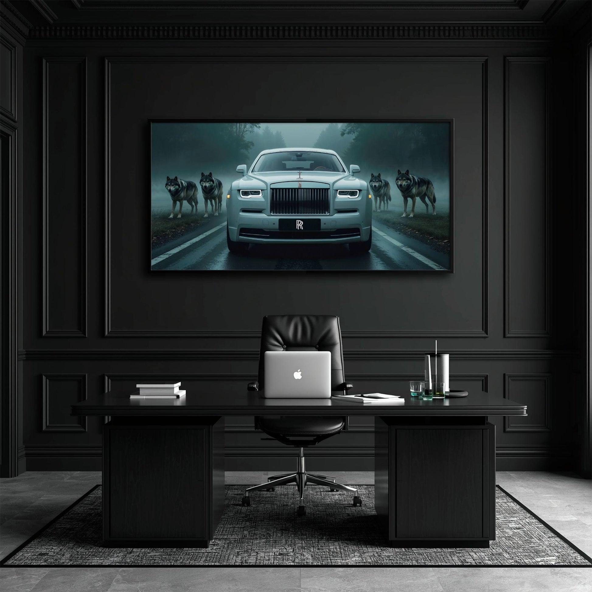 Rolls-Royce Among Wolves - Masculine Canvas Wall Art Cars