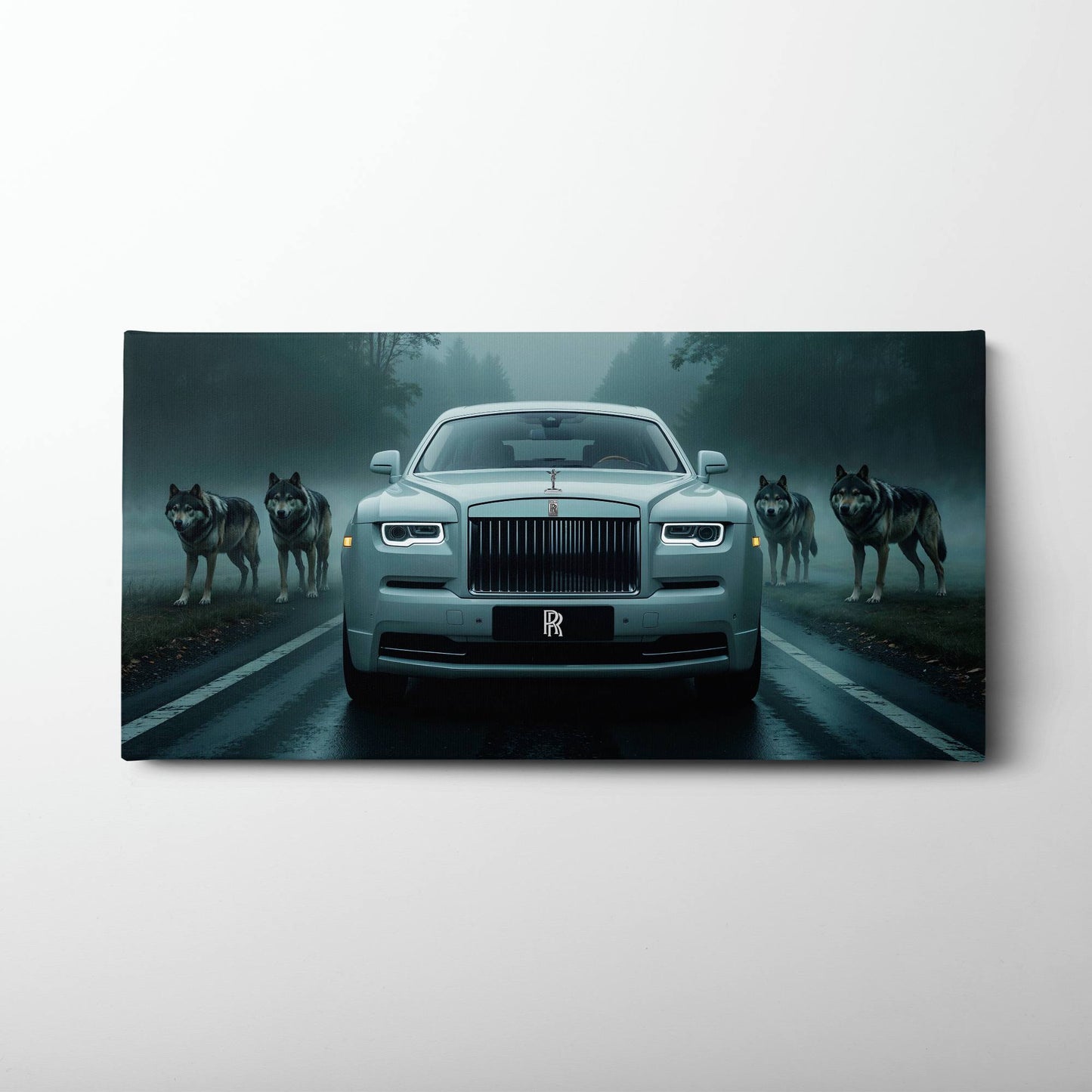 Rolls-Royce Among Wolves - Masculine Canvas Wall Art Cars