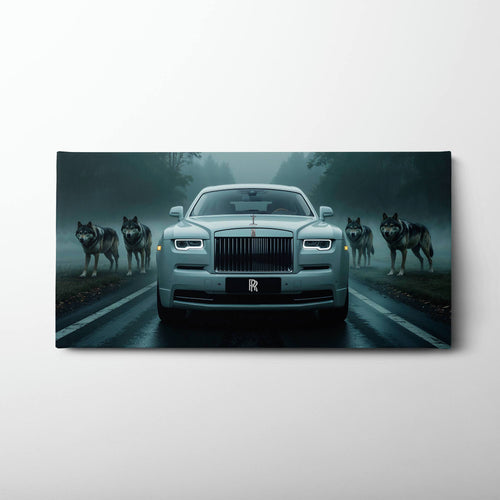 Rolls-Royce Among Wolves - Masculine Canvas Wall Art Cars